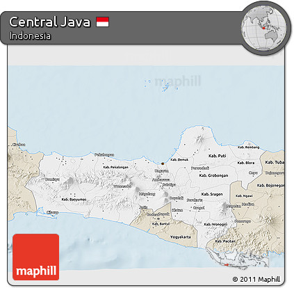 Classic Style 3D Map of Central Java
