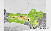 Physical 3D Map of Central Java, desaturated