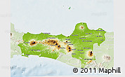 Physical 3D Map of Central Java, lighten