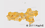 Political Shades 3D Map of Central Java, cropped outside