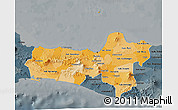 Political Shades 3D Map of Central Java, darken, semi-desaturated