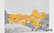 Political Shades 3D Map of Central Java, desaturated