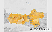 Political Shades 3D Map of Central Java, lighten, desaturated