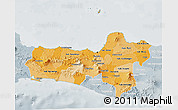 Political Shades 3D Map of Central Java, lighten, semi-desaturated