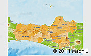 Political Shades 3D Map of Central Java, physical outside