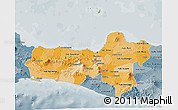 Political Shades 3D Map of Central Java, semi-desaturated