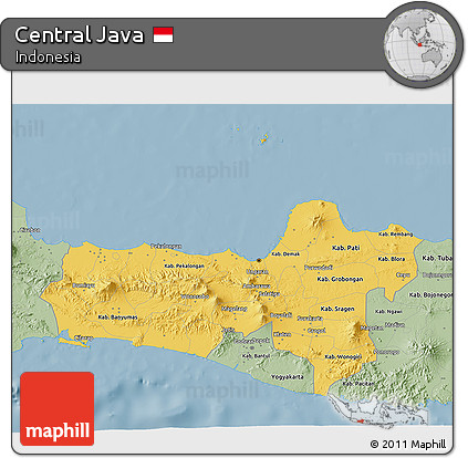 Savanna Style 3D Map of Central Java
