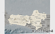 Shaded Relief 3D Map of Central Java, darken, semi-desaturated