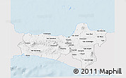 Silver Style 3D Map of Central Java, single color outside