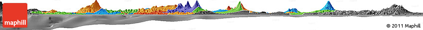 Political Horizon Map of Central Java, darken, desaturated