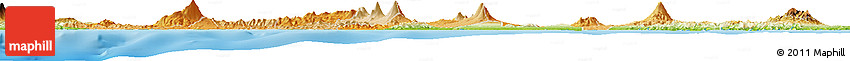Political Shades Horizon Map of Central Java, physical outside