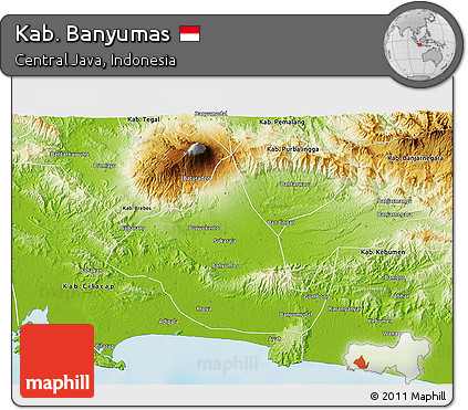 Physical 3D Map of Kab. Banyumas