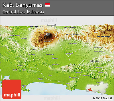 Physical 3D Map of Kab. Banyumas