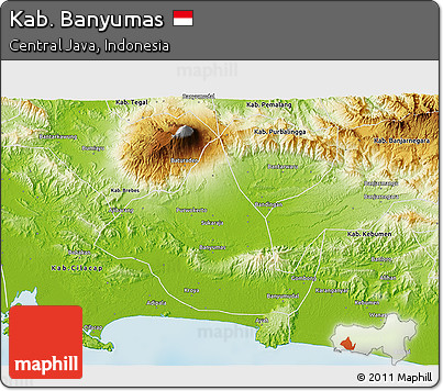 Physical 3D Map of Kab. Banyumas