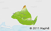 Physical 3D Map of Kab. Banyumas, single color outside