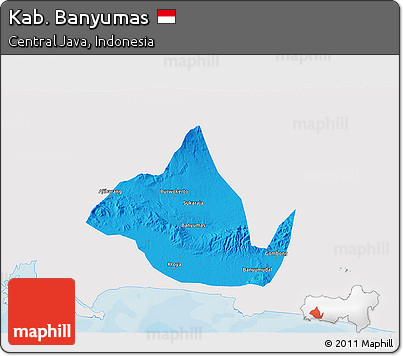 Political 3D Map of Kab. Banyumas, single color outside