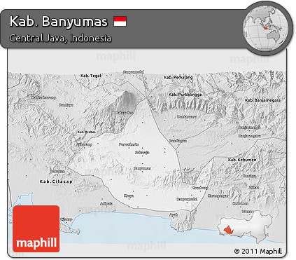 Silver Style 3D Map of Kab. Banyumas