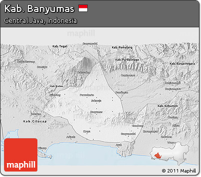 Silver Style 3D Map of Kab. Banyumas