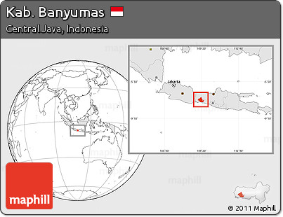 Blank Location Map of Kab. Banyumas, highlighted country