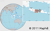 Gray Location Map of Kab. Banyumas, highlighted country, highlighted parent region