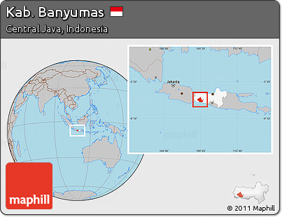 Gray Location Map of Kab. Banyumas, highlighted parent region