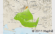 Physical Map of Kab. Banyumas, shaded relief outside