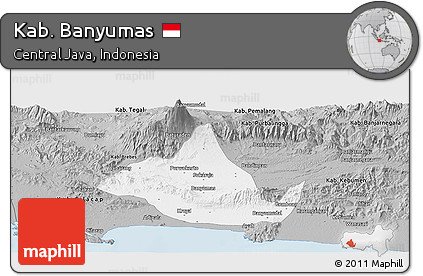 Gray Panoramic Map of Kab. Banyumas