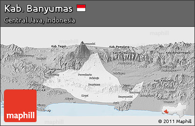 Gray Panoramic Map of Kab. Banyumas