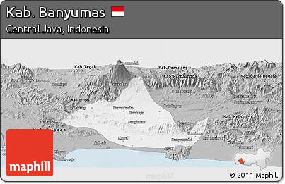 Gray Panoramic Map of Kab. Banyumas
