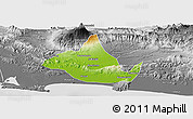 Physical Panoramic Map of Kab. Banyumas, desaturated
