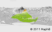 Physical Panoramic Map of Kab. Banyumas, lighten, desaturated