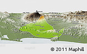 Physical Panoramic Map of Kab. Banyumas, semi-desaturated