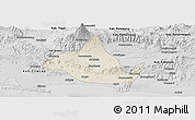 Shaded Relief Panoramic Map of Kab. Banyumas, desaturated