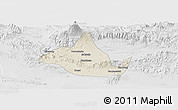 Shaded Relief Panoramic Map of Kab. Banyumas, lighten, desaturated