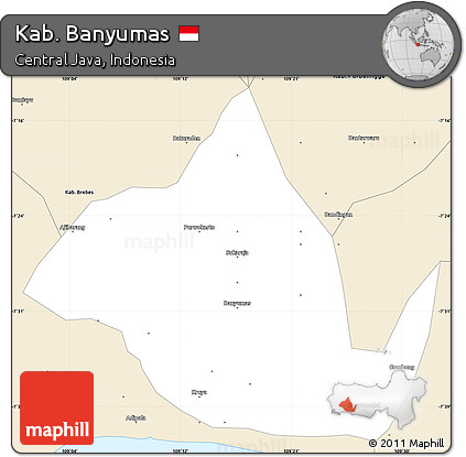Classic Style Simple Map of Kab. Banyumas