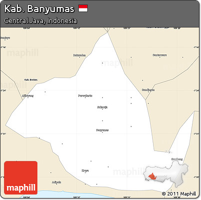 Classic Style Simple Map of Kab. Banyumas