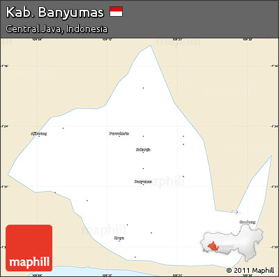 Classic Style Simple Map of Kab. Banyumas, single color outside