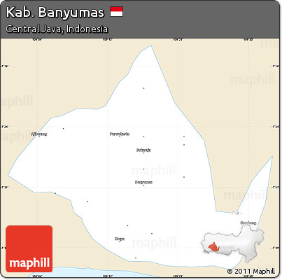 Classic Style Simple Map of Kab. Banyumas, single color outside