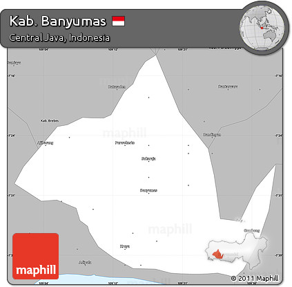 Gray Simple Map of Kab. Banyumas