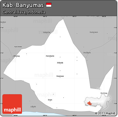 Gray Simple Map of Kab. Banyumas