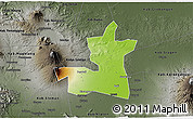 Physical 3D Map of Kab. Boyolali, darken, semi-desaturated