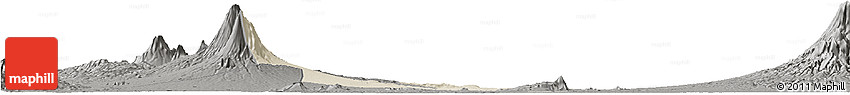 Shaded Relief Horizon Map of Kab. Boyolali, darken, semi-desaturated