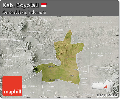 Satellite Map of Kab. Boyolali, lighten, semi-desaturated