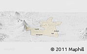 Shaded Relief Panoramic Map of Kab. Boyolali, lighten, desaturated