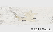 Shaded Relief Panoramic Map of Kab. Boyolali, lighten