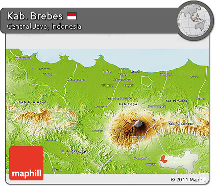 Physical 3D Map of Kab. Brebes