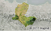 Satellite 3D Map of Kab. Brebes, lighten, semi-desaturated