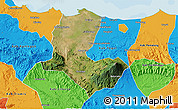 Satellite 3D Map of Kab. Brebes, political outside
