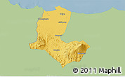 Savanna Style 3D Map of Kab. Brebes, single color outside