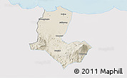 Shaded Relief 3D Map of Kab. Brebes, single color outside